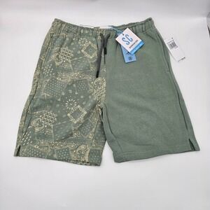 Sovereign Code Boys Fleece Shorts Paisley Bandana Split Print Green XL 18/20